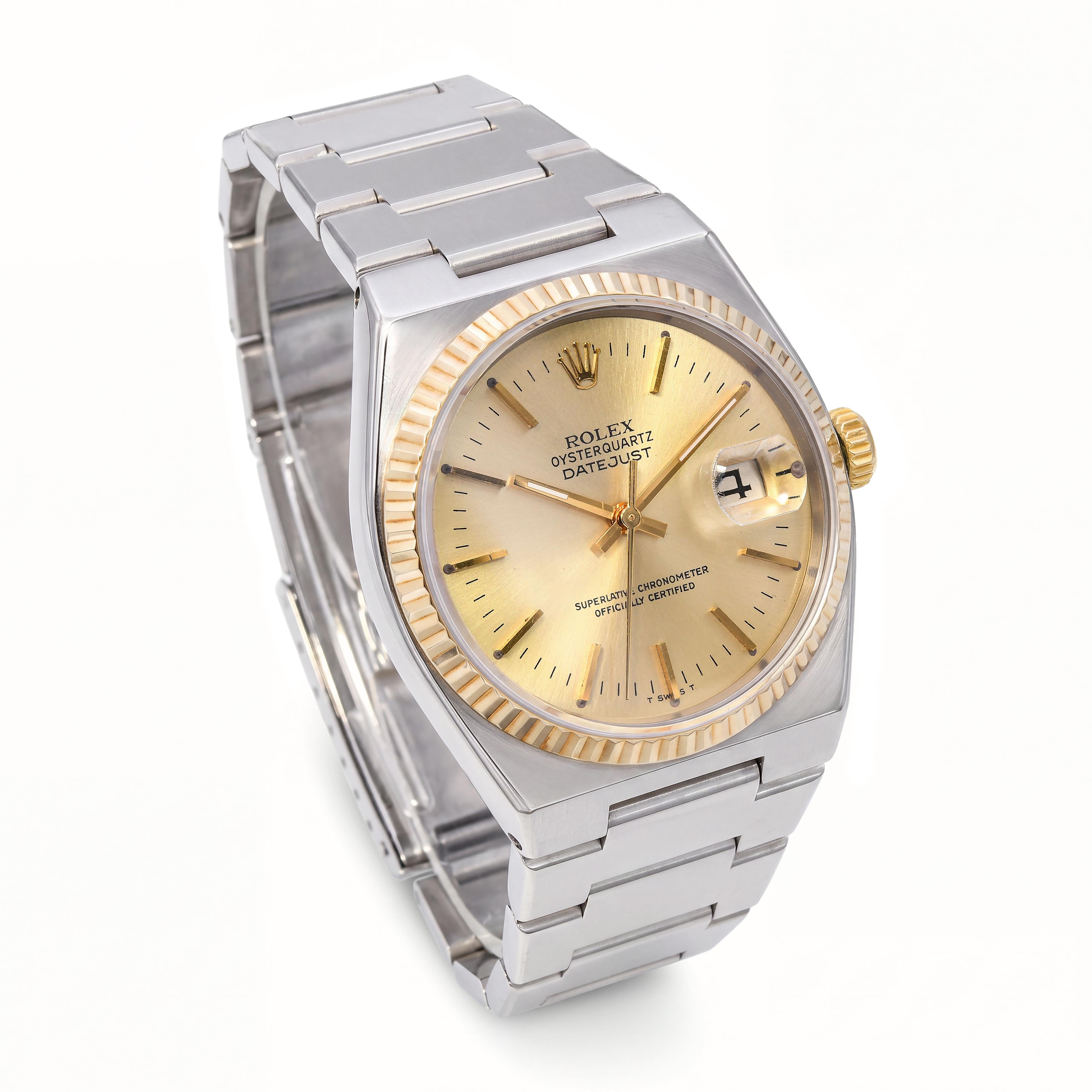 Vintage Rolex Oysterquartz Datejust Two Tone Men's Watch