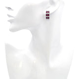 18k White Gold 5.10tcw Ruby and 0.54tcw Diamond Half Hoop Earrings