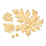 Vintage Ming's Honolulu 14k Yellow Gold Papaya Leaf Jewelry Set