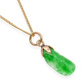 Vintage 14k Yellow Gold Jade Pendant Necklace