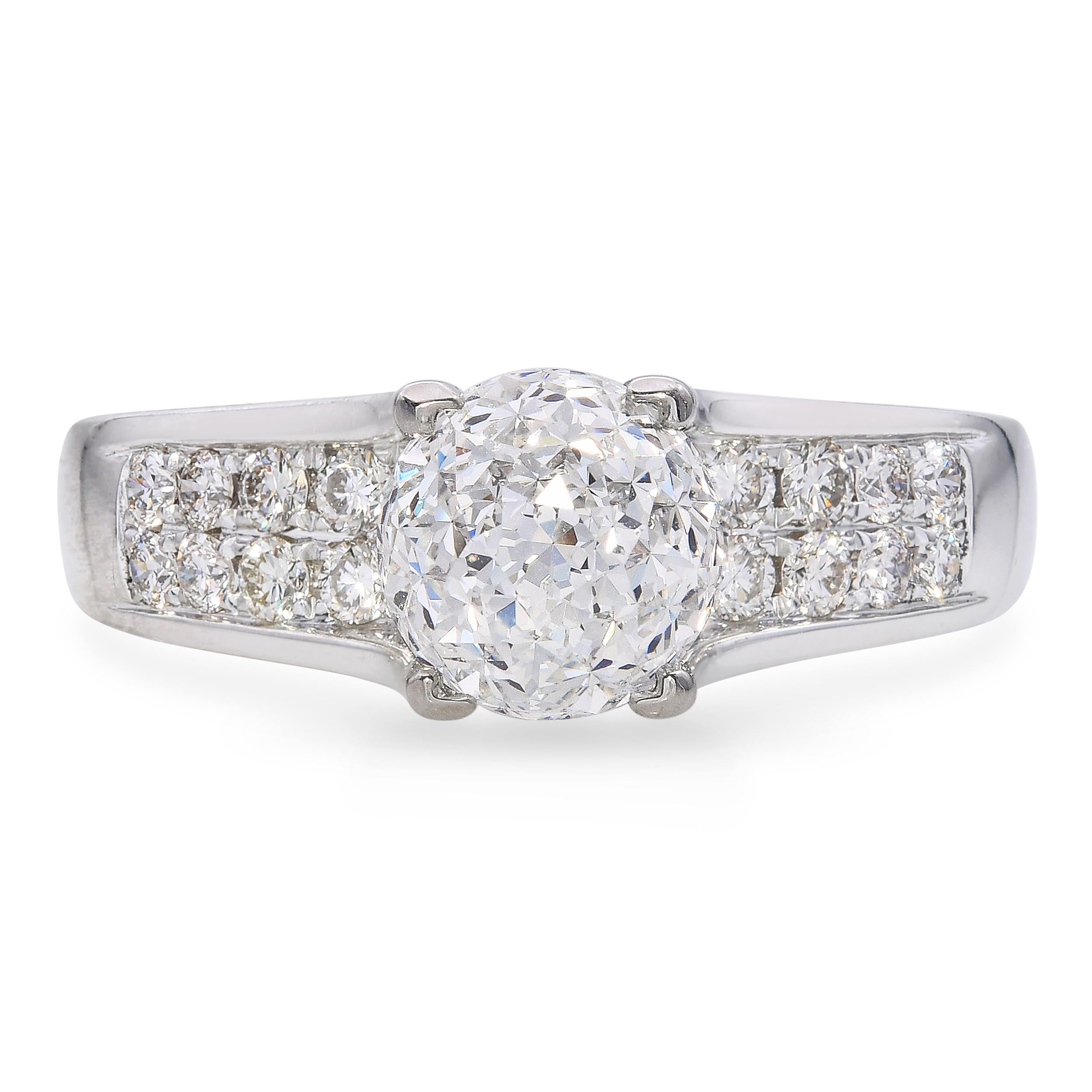14k White Gold 2.44ct I SI1 Crown of Light Diamond Ring