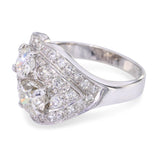 Vintage White Gold Diamond Cluster Ring