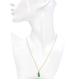 Vintage 14k Yellow Gold Jade Pendant Necklace
