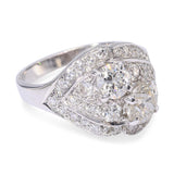 Vintage White Gold Diamond Cluster Ring