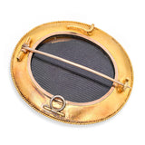 Victorian 19k Yellow Gold Rose Cut Diamond, Pearl, & Onyx Mourning Brooch