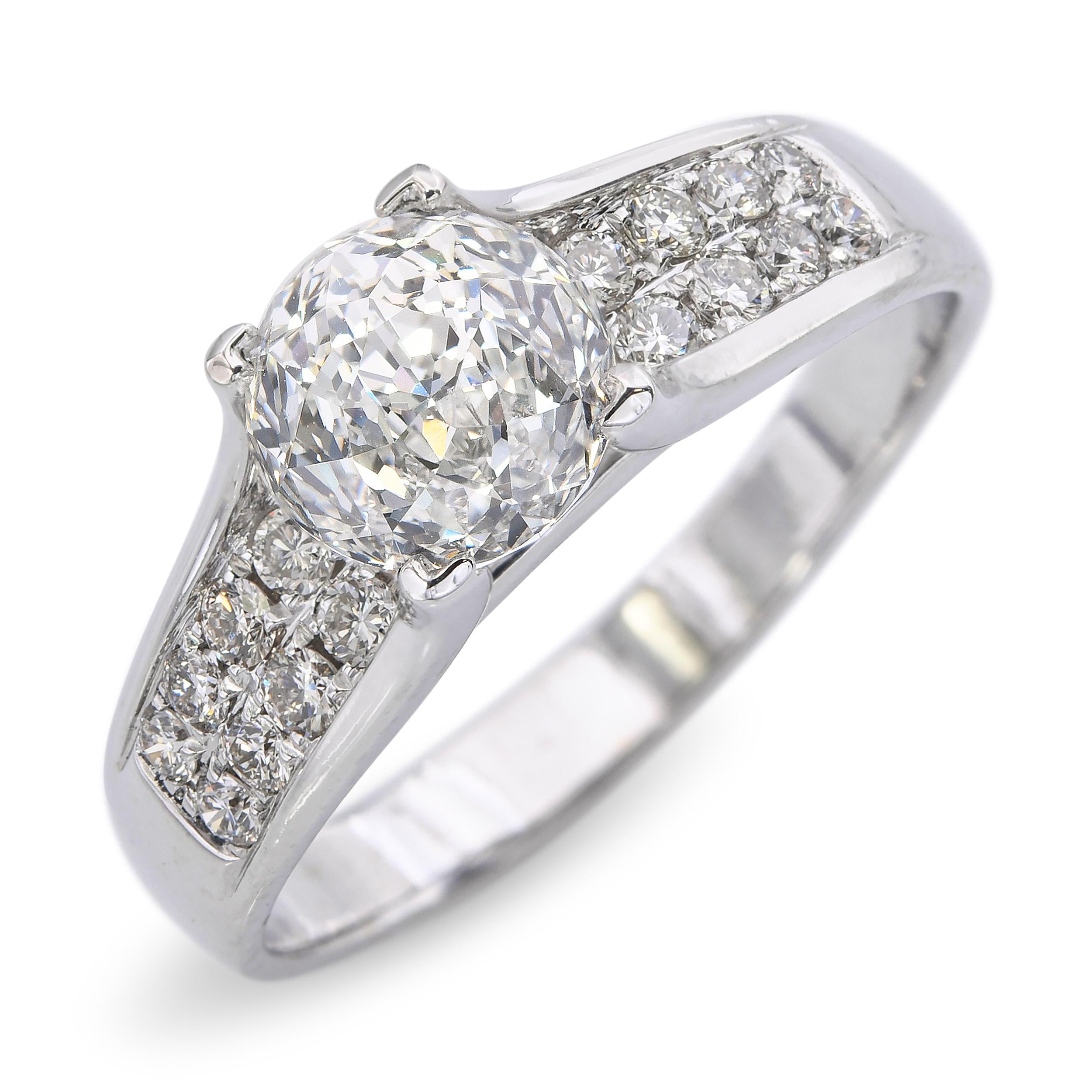 14k White Gold 2.44ct I SI1 Crown of Light Diamond Ring