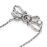 Precious Metal Alloy 1.20ct Type A Jade & Diamond Ribbon Pedant Necklace GIA