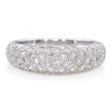 Vintage 18k White Gold 1.01tcw Diamond Pave Dome Ring