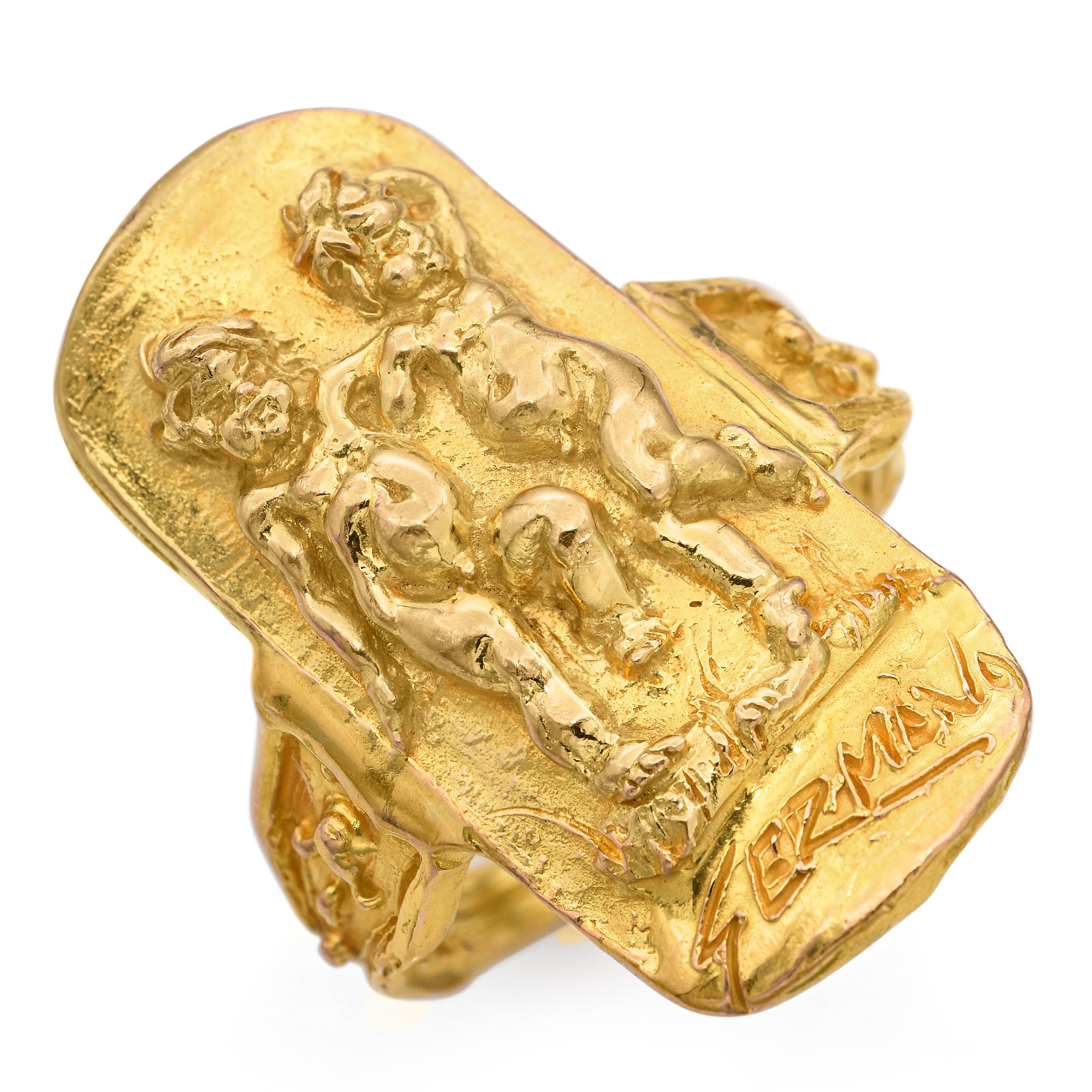 Germano 18k Yellow Gold "Toro" Figure Ring
