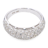 Vintage 18k White Gold 1.01tcw Diamond Pave Dome Ring
