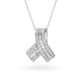 EFFY 18k White Gold Diamond 1.85tcw Diamond Bow Necklace