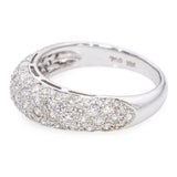 Vintage 18k White Gold 1.01tcw Diamond Pave Dome Ring