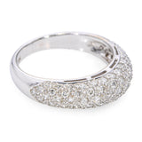 Vintage 18k White Gold 1.01tcw Diamond Pave Dome Ring