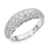 Vintage 18k White Gold 1.01tcw Diamond Pave Dome Ring