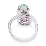 18K White Gold 2.73tcw Paraiba Tourmaline & 0.75tcw Diamond Bypass Ring