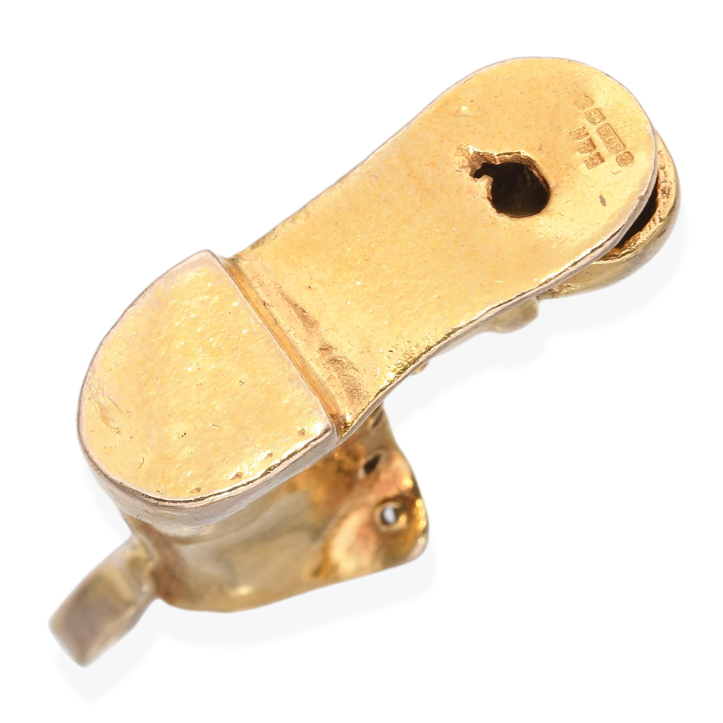 Vintage 9ct Yellow Gold Boot Charm Pendant