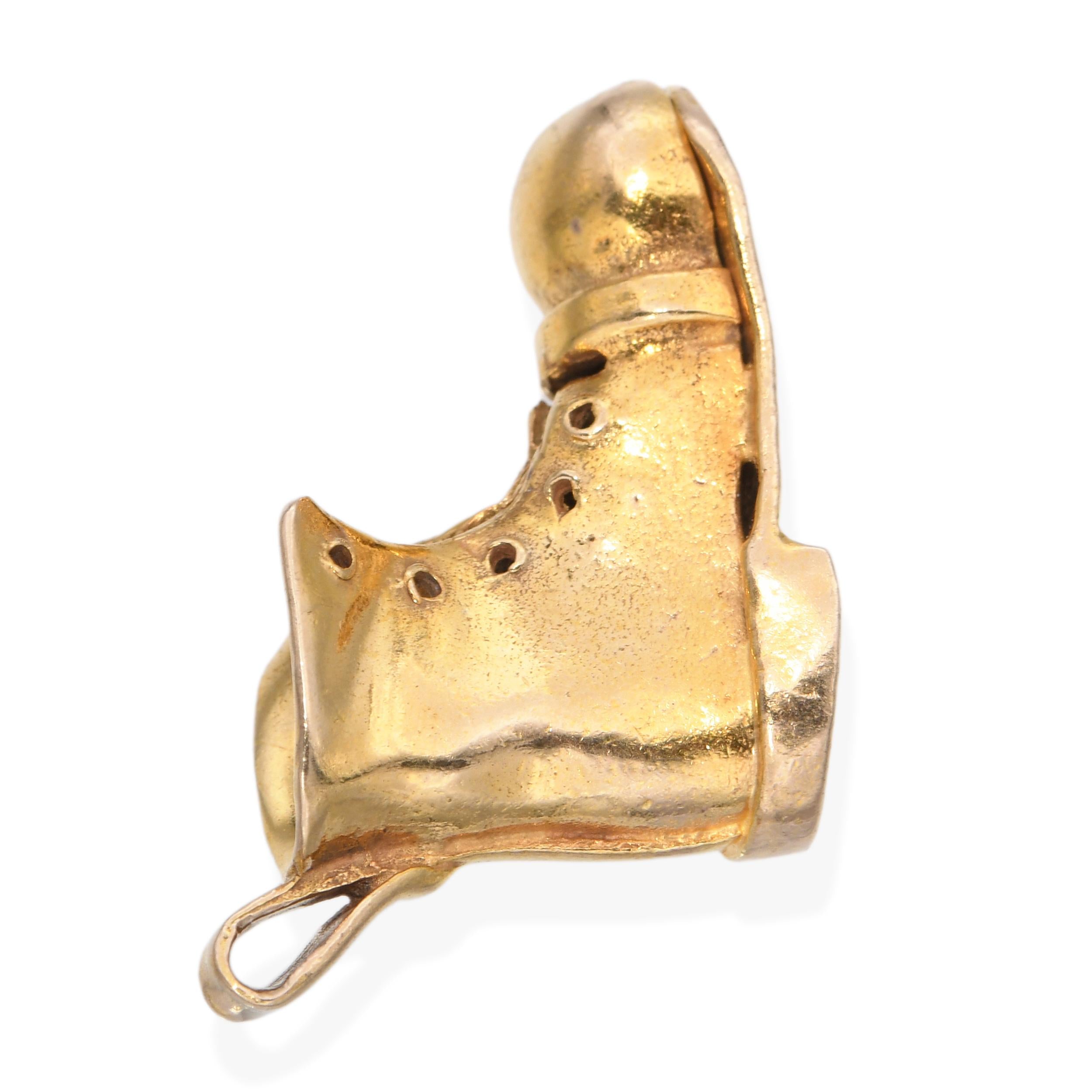 Vintage 9ct Yellow Gold Boot Charm Pendant