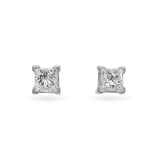 Vintage Platinum 0.62tcw Princess Cut Diamond Stud Earrings