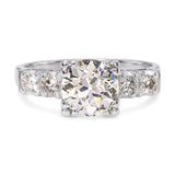 Vintage Japanese Platinum 1.34tcw Old Euro Diamond Engagement Ring