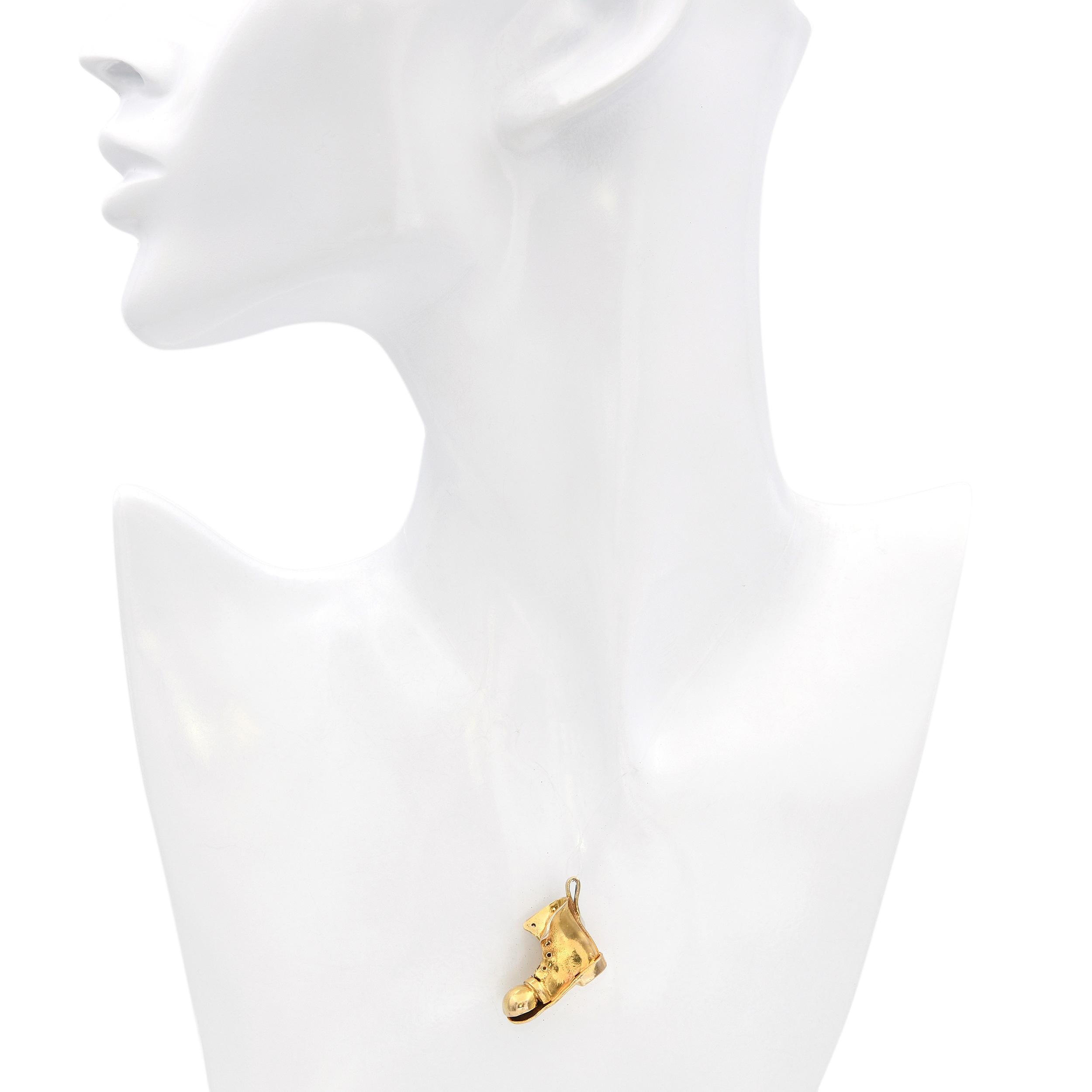 Vintage 9ct Yellow Gold Boot Charm Pendant
