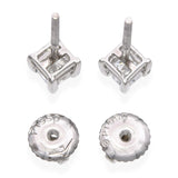Vintage Platinum 0.62tcw Princess Cut Diamond Stud Earrings