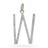 Vintage 14k White Gold 0.38tcw Diamond W Initial Pendant