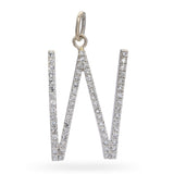 Vintage 14k White Gold 0.38tcw Diamond W Initial Pendant