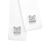 Vintage Platinum 0.62tcw Princess Cut Diamond Stud Earrings