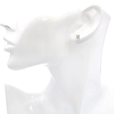 Vintage Platinum 0.62tcw Princess Cut Diamond Stud Earrings