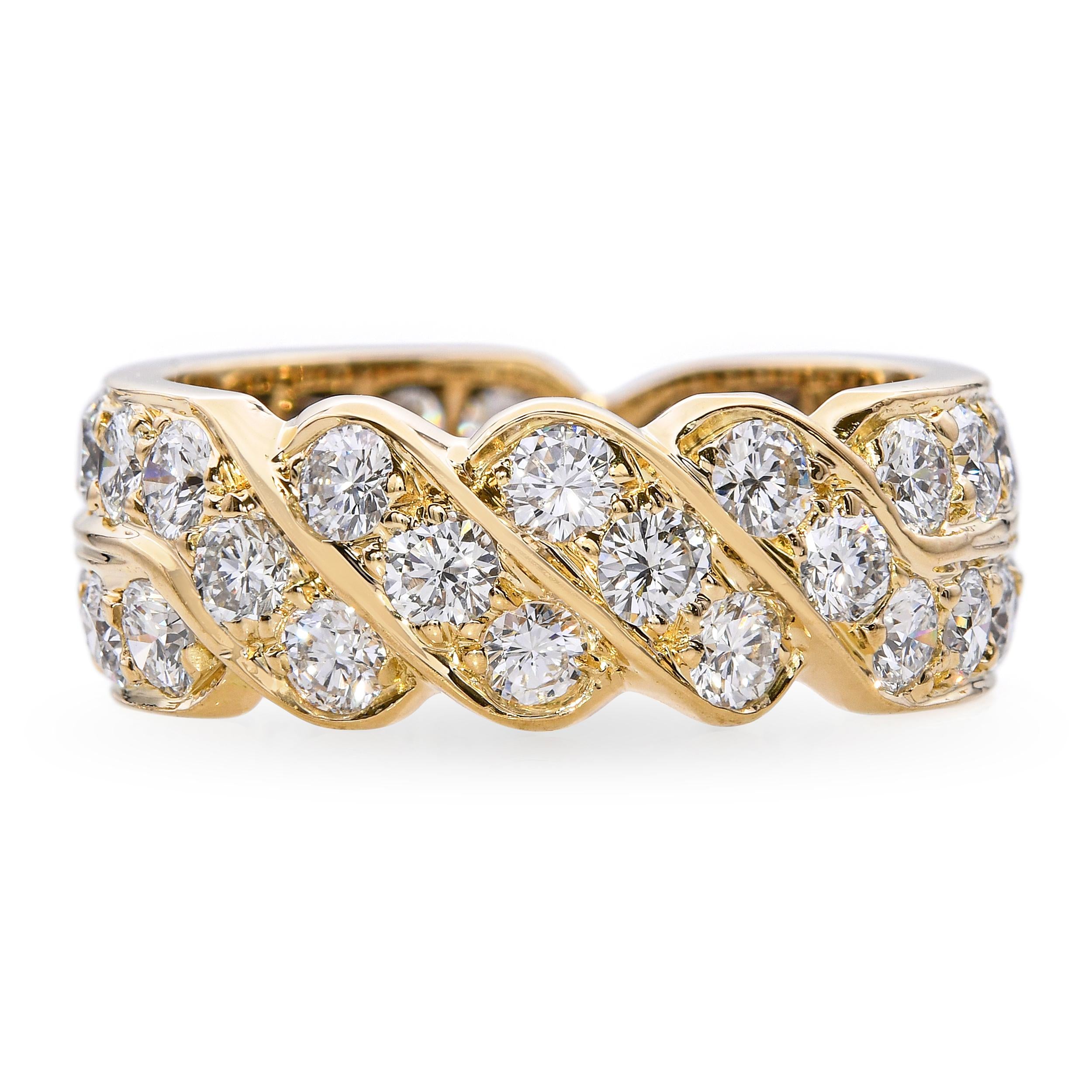 Vintage Cartier 1.76tcw Diamond Crossover Eternity Double Band Ring