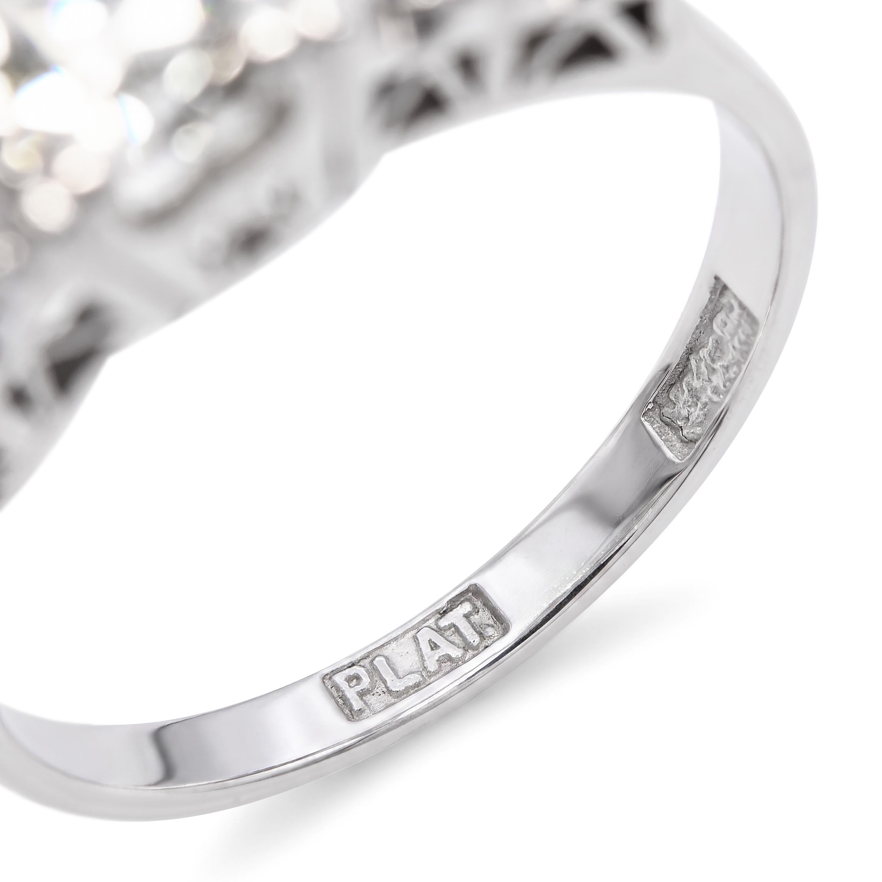 Vintage Japanese Platinum 1.34tcw Old Euro Diamond Engagement Ring