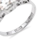 Vintage Japanese Platinum 1.34tcw Old Euro Diamond Engagement Ring