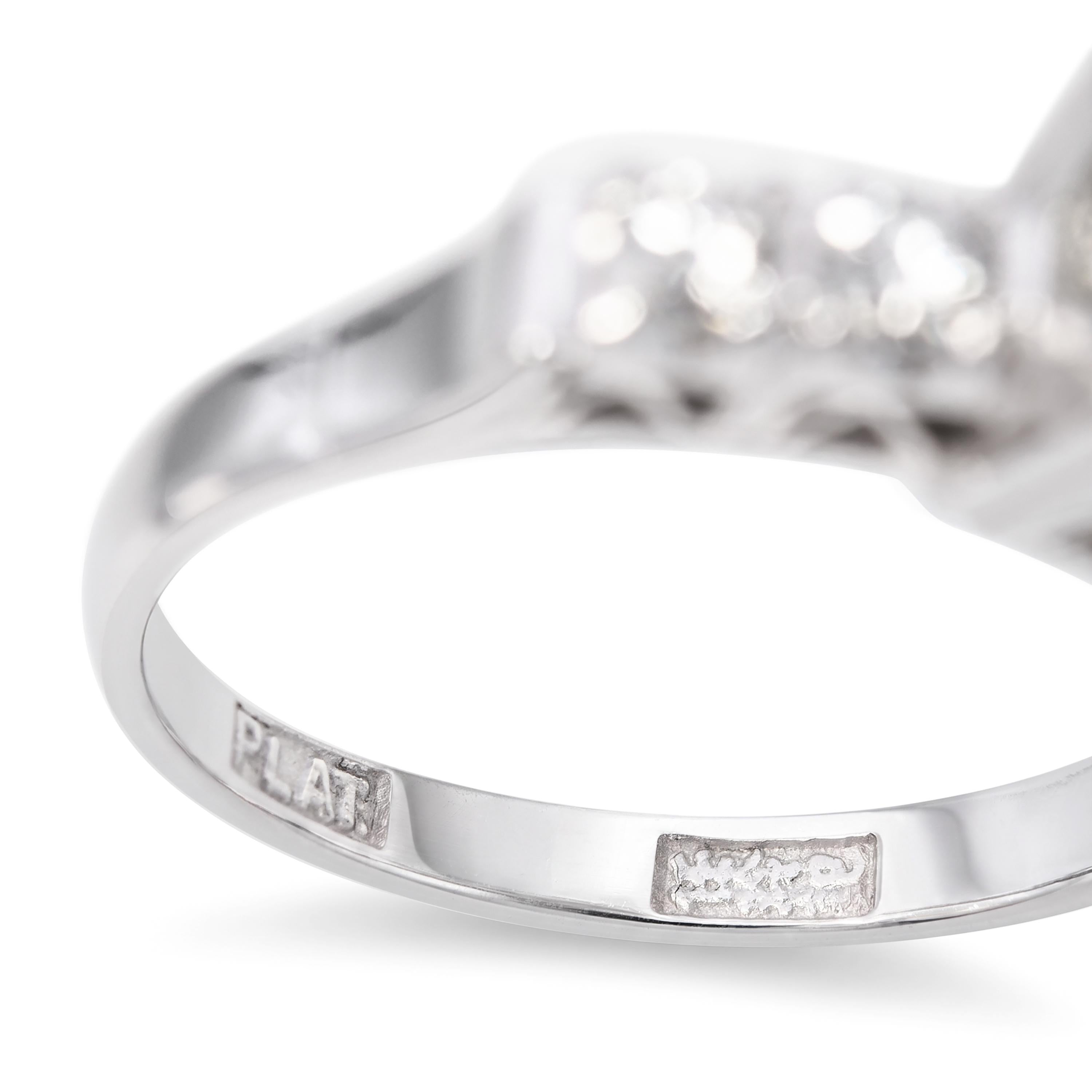 Vintage Japanese Platinum 1.34tcw Old Euro Diamond Engagement Ring