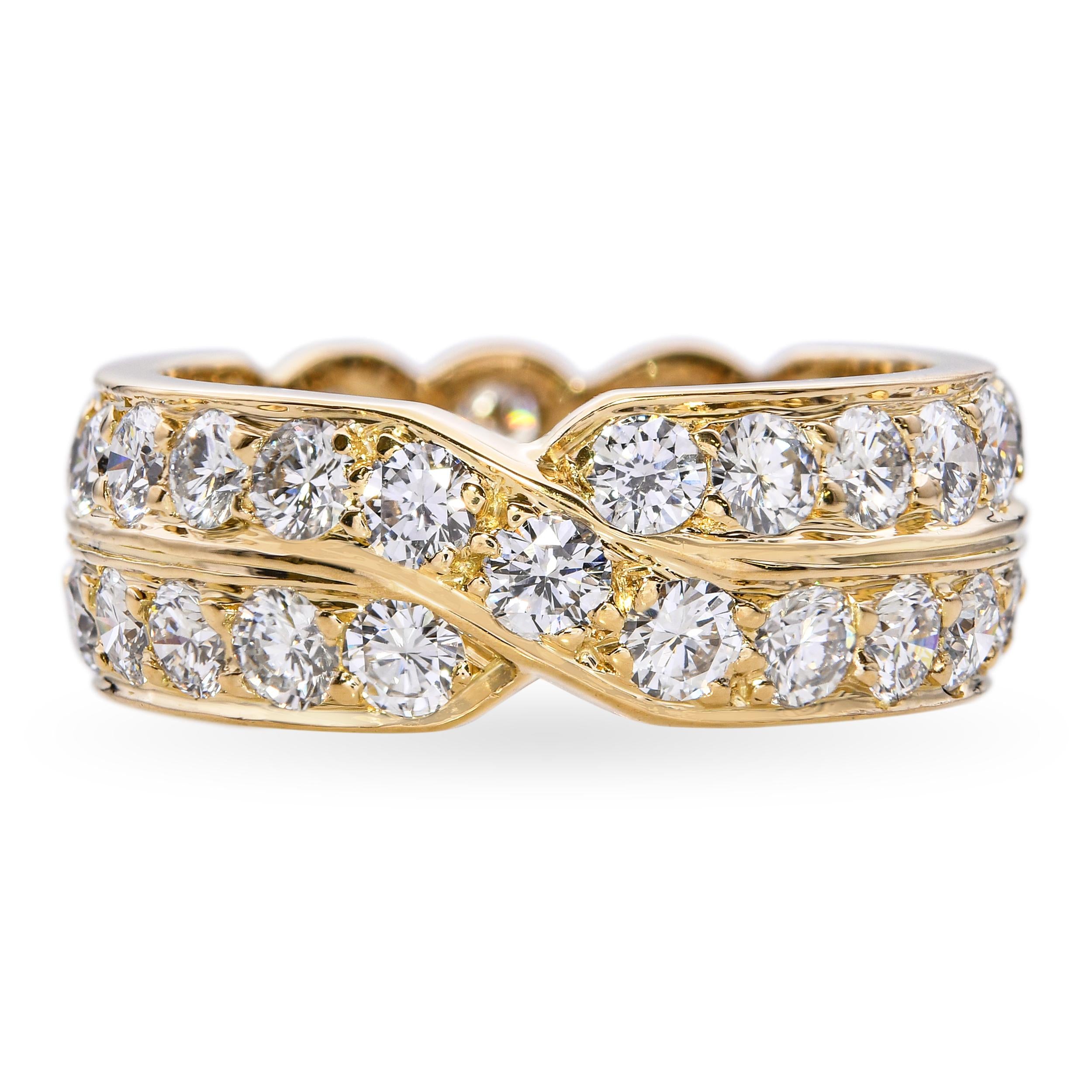 Vintage Cartier 1.76tcw Diamond Crossover Eternity Double Band Ring