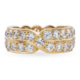 Vintage Cartier 1.76tcw Diamond Crossover Eternity Double Band Ring