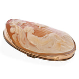 Antique Yellow Gold Love Comes Calling Shell Cameo Brooch