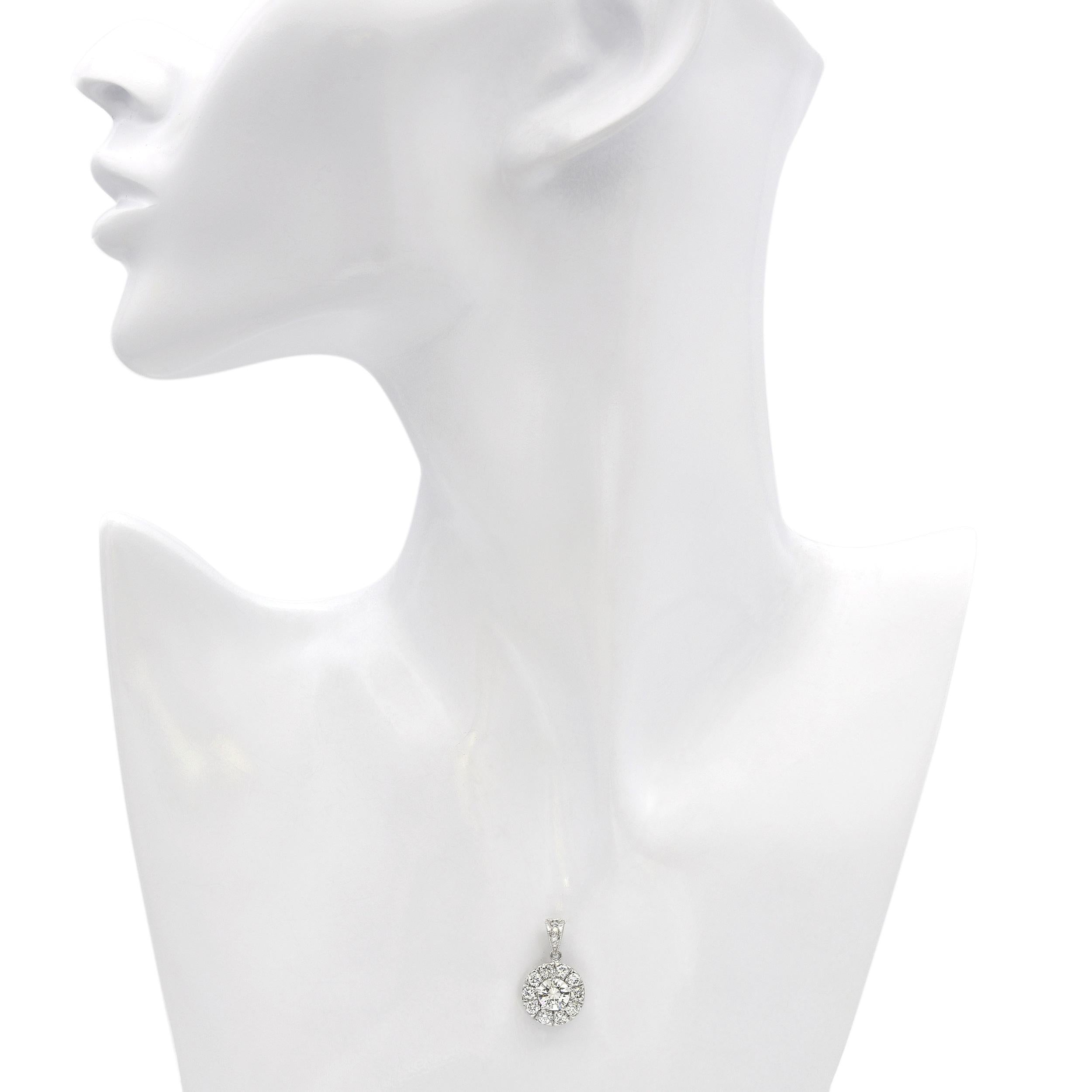14k White Gold Diamond 1.73tcw Diamond Pendant