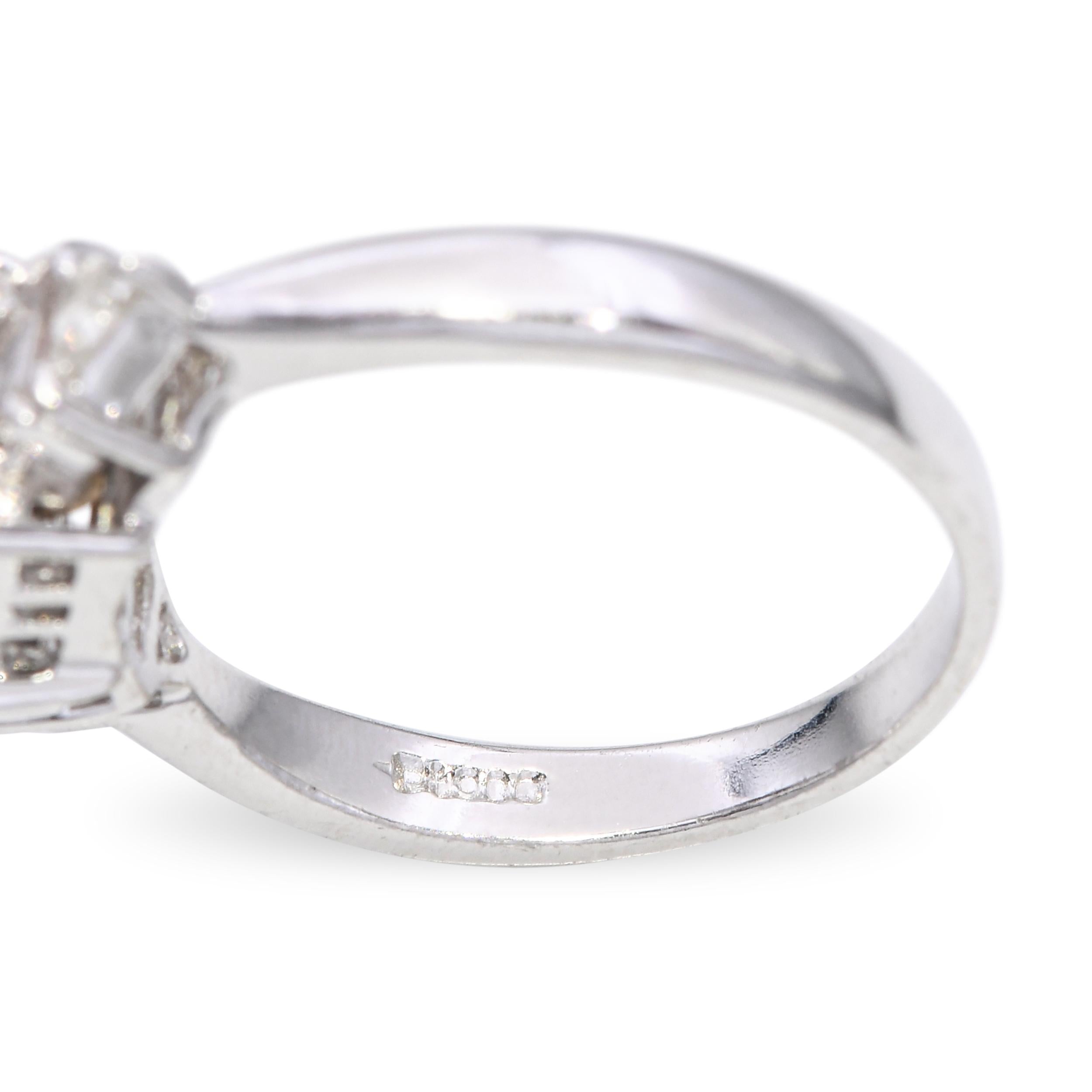 Vintage Platinum Tahitian Pearl and Diamond Ring