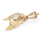 Antique 14k Yellow Gold 0.68tcw J Si1 Old Euro Diamond Pendant