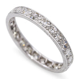 Vintage Platinum and 0.75tcw Single Cut Diamond Filigree Eternity Ring