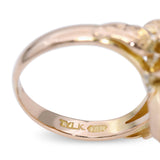 14K Yellow Gold 9.8ct Lavender Jadeite Jade Marquise Cabochon Statement Ring