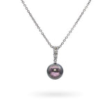Mikimoto 18k White Gold Tahitian Pearl and Diamond Necklace