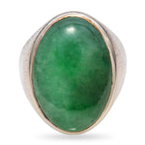 Vintage 18k Yellow Gold 16.31ct Jadeite Jade Ring