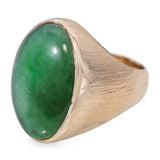 Vintage 18k Yellow Gold 16.31ct Jadeite Jade Ring