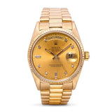 Vintage 1980s Rolex 18k Yellow Gold Day-Date 36mm Men’s Watch Ref 18038