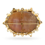 Antique Victorian Yellow Gold Intervention of the Sabine Women Cameo Brooch