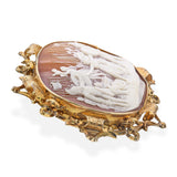 Antique Victorian Yellow Gold Intervention of the Sabine Women Cameo Brooch
