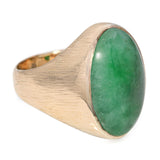 Vintage 18k Yellow Gold 16.31ct Jadeite Jade Ring