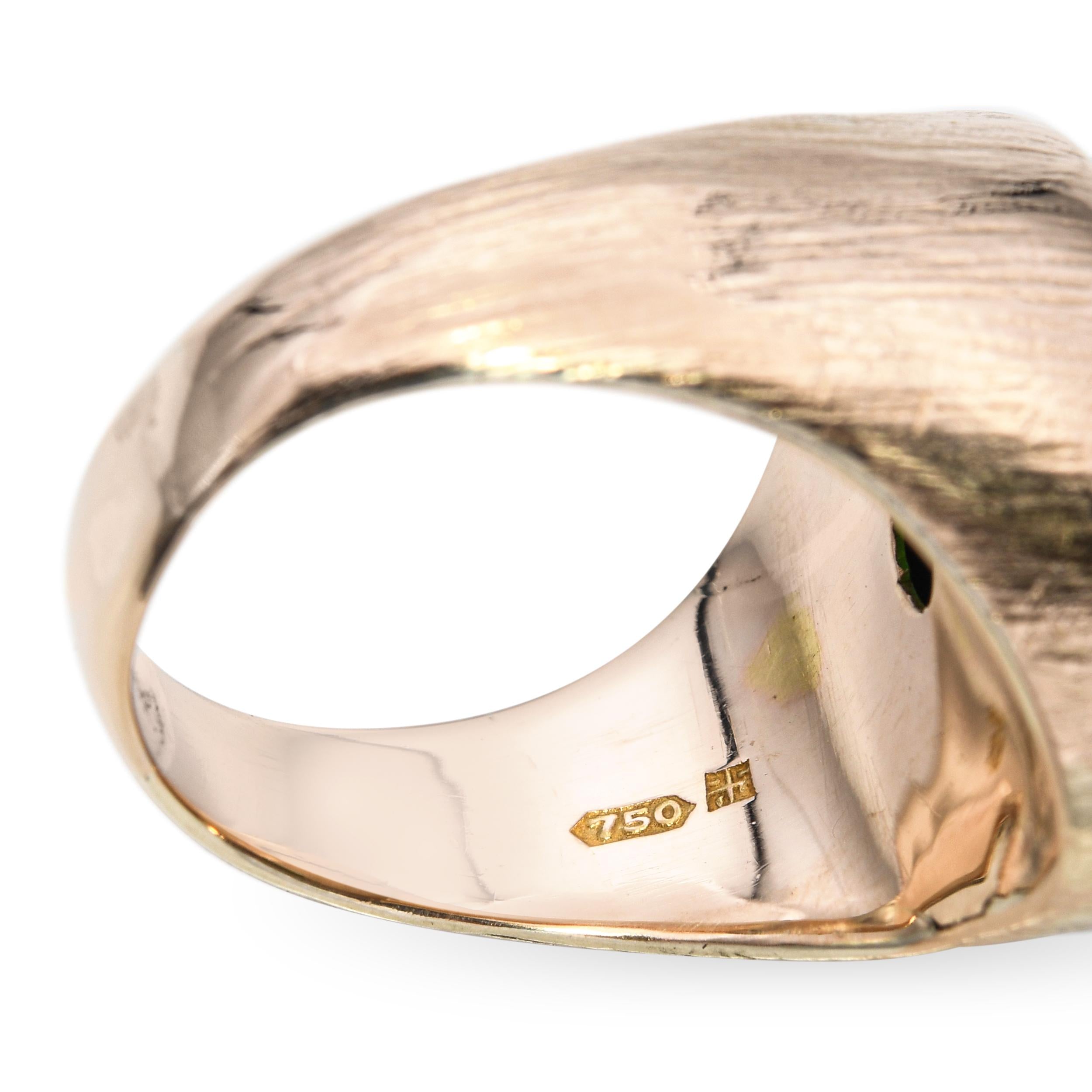 Vintage 18k Yellow Gold 16.31ct Jadeite Jade Ring