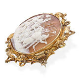 Antique Victorian Yellow Gold Intervention of the Sabine Women Cameo Brooch